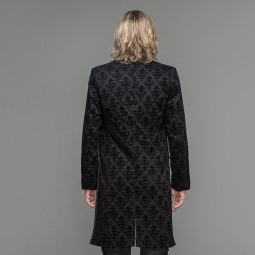 2017 Devil Fashion Gothic Black Men Dress Jacket Coat Steampunk Gentlemen Open Stitch Long Jacket Trench Evening Party Jackets