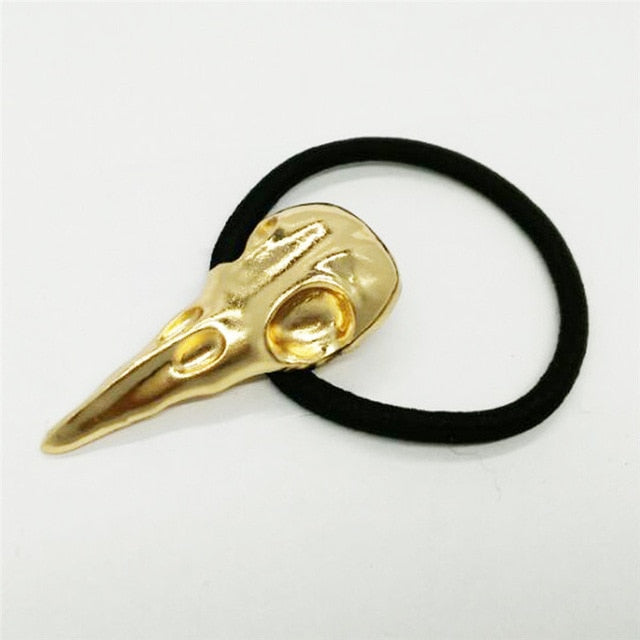 Fashion 1 Pc Women Punk Gothic Raven Skull Crow Elastic Hair Rope Hair Band Hair Accessories