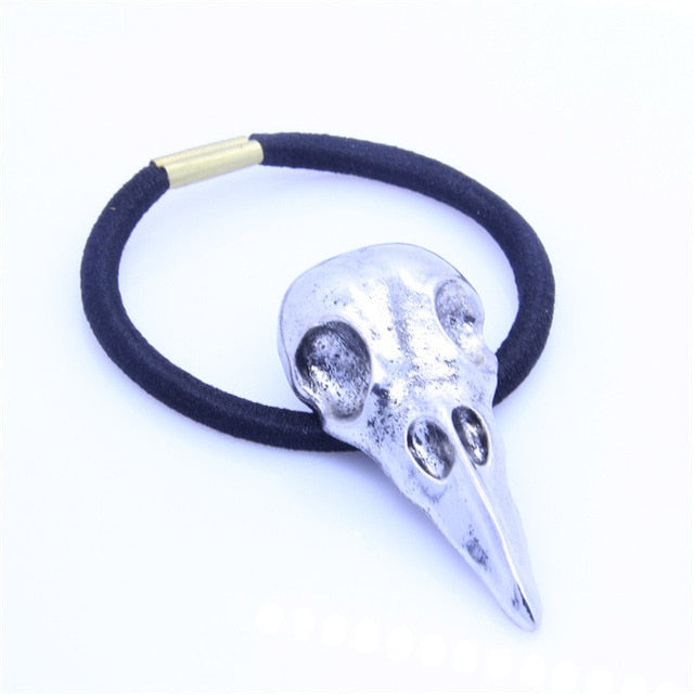 Fashion 1 Pc Women Punk Gothic Raven Skull Crow Elastic Hair Rope Hair Band Hair Accessories