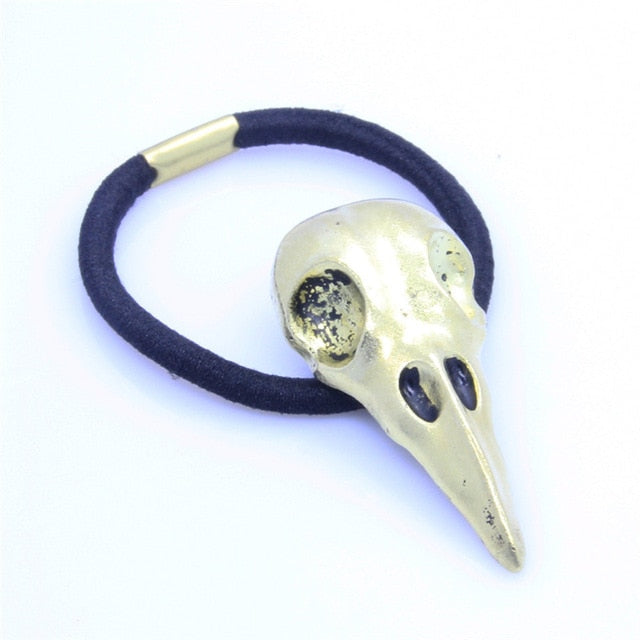 Fashion 1 Pc Women Punk Gothic Raven Skull Crow Elastic Hair Rope Hair Band Hair Accessories