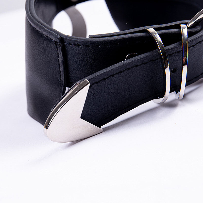 Goth Dark Necklace PU Leather Patchwork Gothic Moon Pendant Cool Chic Fashion Black Women Harajuku Jewelry 2019 Choker Necklaces