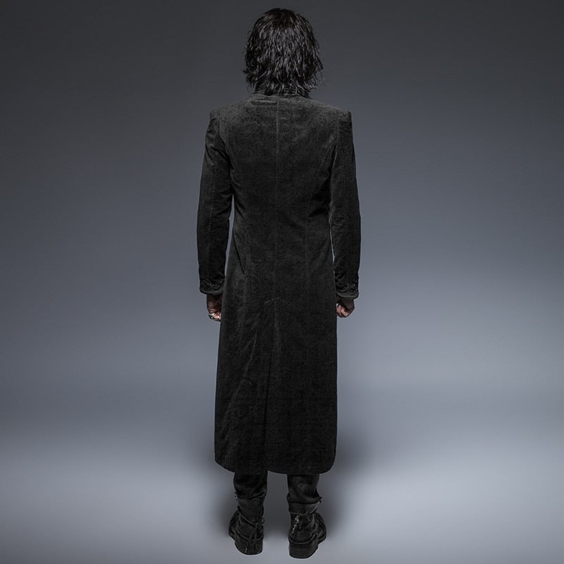 Punk Men's Palace Party Vintage Classical Men Coats Retro Flower Pattern Long Jacket Men's Gothic Jacket