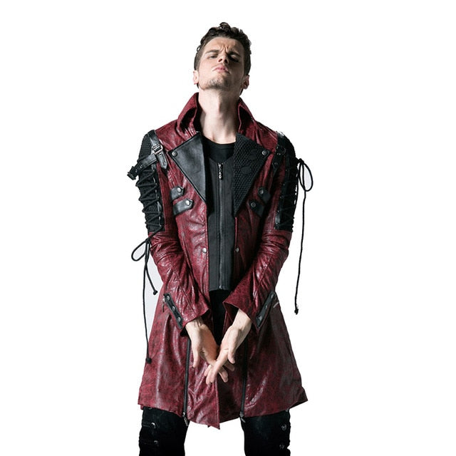 Punk Men's Palace Party Vintage Classical Men Coats Retro Flower Pattern Long Jacket Men's Gothic Jacket