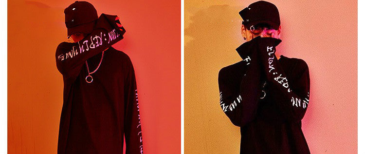 New Fashion Autumn Long Sleeve T Shirts Metrosexual Japanese Retro Loose Top Tee Skateboard Fashion Drake Gothic Letter Long Tee