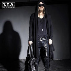 Spring New Avant-garde Boys Men's Punk Gothic Long Cloak Causal Loose Nightclub Cosplay Trench Coats Free Sizes