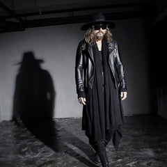 Spring New Avant-garde Boys Men's Punk Gothic Long Cloak Causal Loose Nightclub Cosplay Trench Coats Free Sizes
