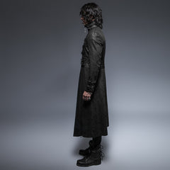 Steampunk Gothic Autumn Winter Stand-Collar Windbreakers Super Handsome Overcoats Punk Killer Buckle Man Outer Long Coats