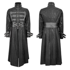 Steampunk Gothic Autumn Winter Stand-Collar Windbreakers Super Handsome Overcoats Punk Killer Buckle Man Outer Long Coats