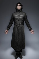 Steampunk Gothic Autumn Winter Stand-Collar Windbreakers Super Handsome Overcoats Punk Killer Buckle Man Outer Long Coats