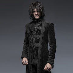 Punk Men's Palace Party Vintage Classical Men Coats Retro Flower Pattern Long Jacket Men's Gothic Jacket