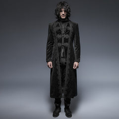 Punk Men's Palace Party Vintage Classical Men Coats Retro Flower Pattern Long Jacket Men's Gothic Jacket